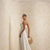 VESTIDO MIDI HELENA SAIA ASSIMÉTRICA - OFF WHITE