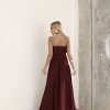 VESTIDO MIDI HELENA SAIA ASSIMÉTRICA - VINHO