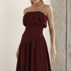 VESTIDO MIDI HELENA SAIA ASSIMÉTRICA - VINHO