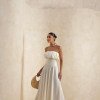 VESTIDO MIDI HELENA SAIA ASSIMÉTRICA - OFF WHITE