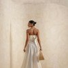 VESTIDO MIDI HELENA SAIA ASSIMÉTRICA - OFF WHITE