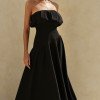 VESTIDO MIDI HELENA SAIA ASSIMÉTRICA - PRETO