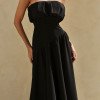 VESTIDO MIDI HELENA SAIA ASSIMÉTRICA - PRETO