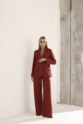 CONJUNTO FILIPA BLAZER E CALÇA LINHO - MARSALA