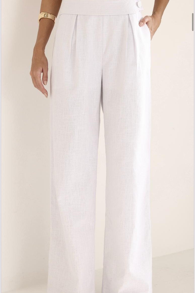 CONJUNTO FILIPA BLAZER E CALÇA LINHO - BRANCO