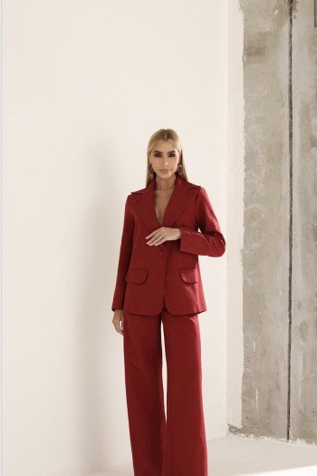 CONJUNTO FILIPA BLAZER E CALÇA LINHO - MARSALA