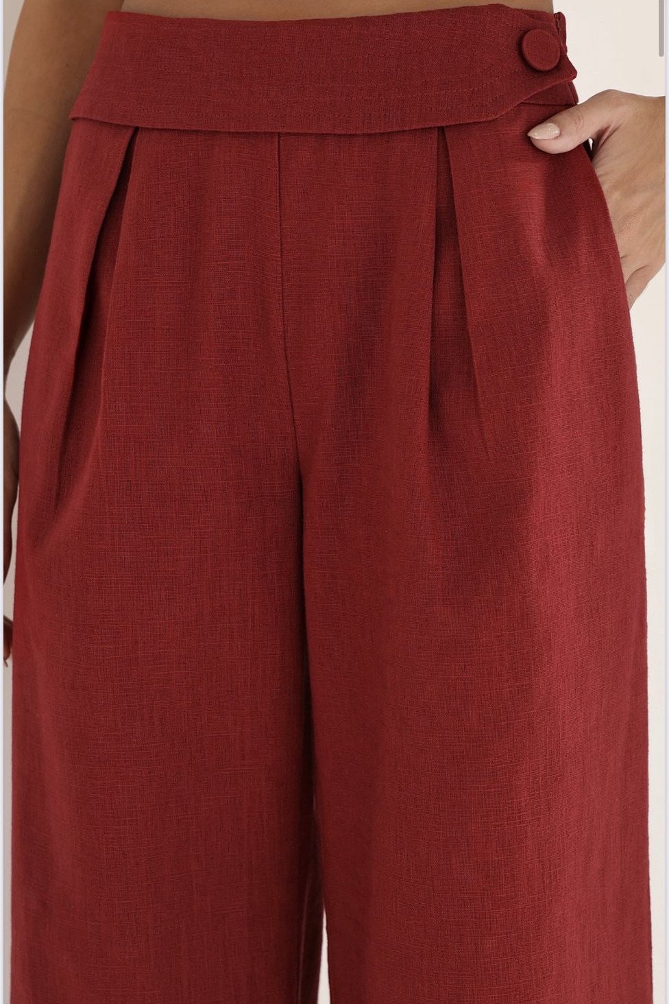 CONJUNTO FILIPA BLAZER E CALÇA LINHO - MARSALA