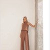 CONJUNTO PALOMA BLUSA E CALÇA VIÉS - CAMEL