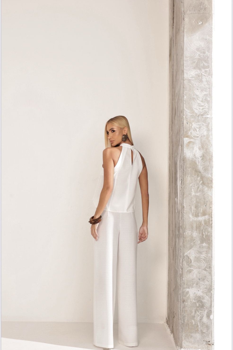 CONJUNTO PALOMA BLUSA E CALÇA VIÉS - OFF WHITE