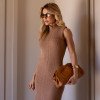 VESTIDO ESTEFÂNIA LONGUETE TRICÔ - CAMEL