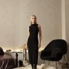 VESTIDO ESTEFÂNIA LONGUETE TRICÔ - PRETO