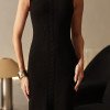 VESTIDO ESTEFÂNIA LONGUETE TRICÔ - PRETO