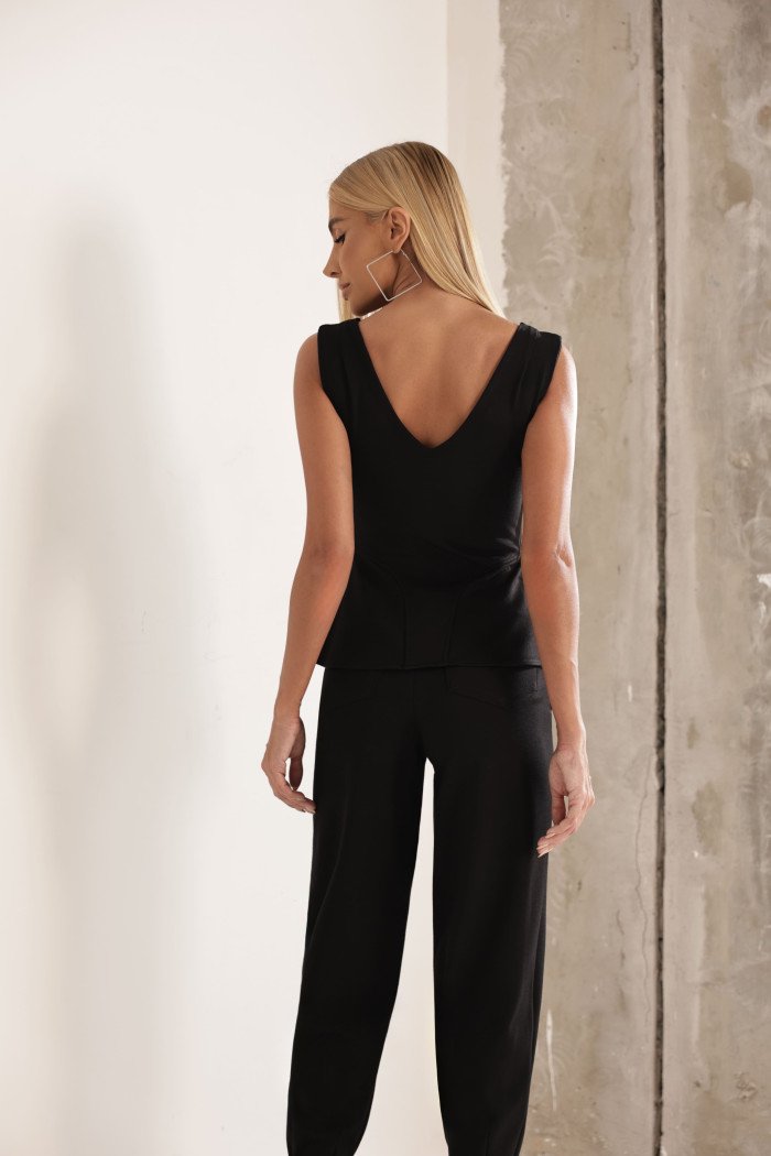 CONJUNTO MÔNICA BLUSA E CALÇA MONTARIA - PRETO