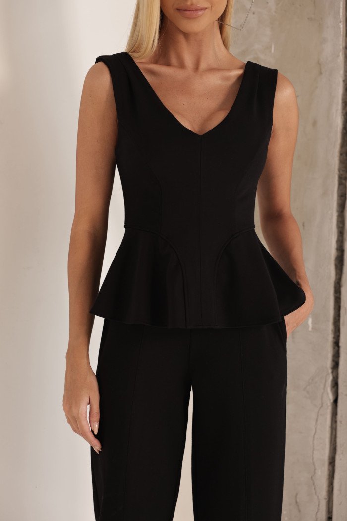CONJUNTO MÔNICA BLUSA E CALÇA MONTARIA - PRETO