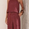 CONJUNTO PALOMA BLUSA E CALÇA VIÉS - TERRACOTA