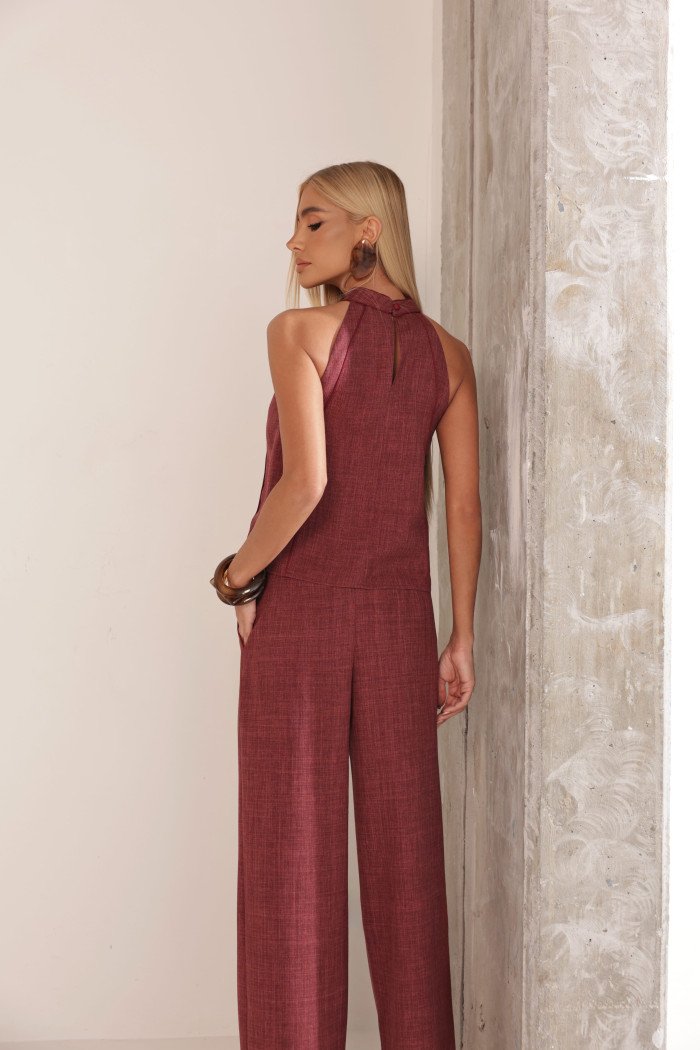 CONJUNTO PALOMA BLUSA E CALÇA VIÉS - TERRACOTA