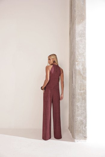 CONJUNTO PALOMA BLUSA E CALÇA VIÉS - TERRACOTA