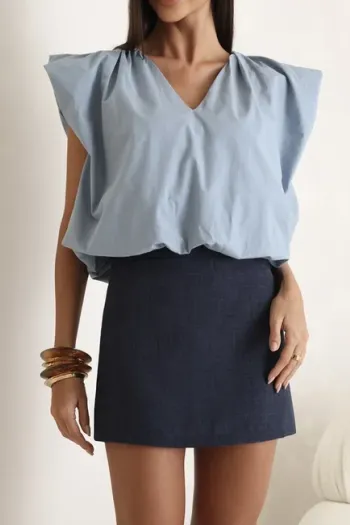 SHORT SAIA ALFAIATARIA GABY - AZUL MARINHO