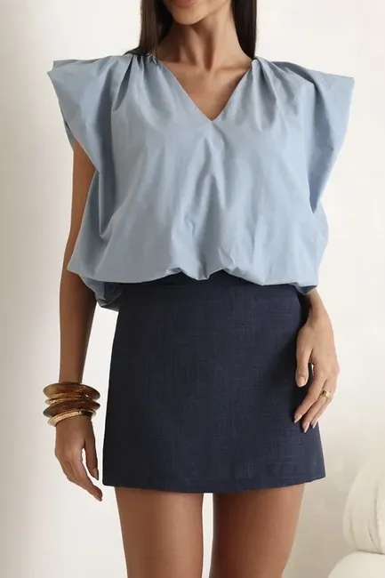 SHORT SAIA ALFAIATARIA GABY - AZUL MARINHO