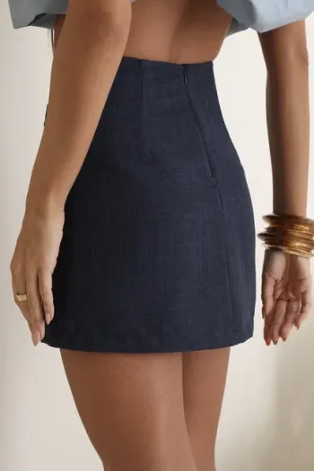 SHORT SAIA ALFAIATARIA GABY - AZUL MARINHO