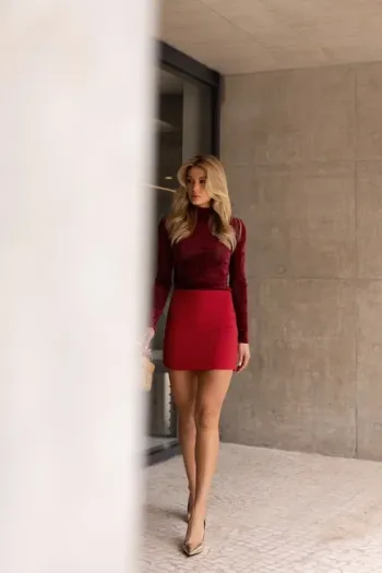 SHORT SAIA ALFAIATARIA GABY - VERMELHO