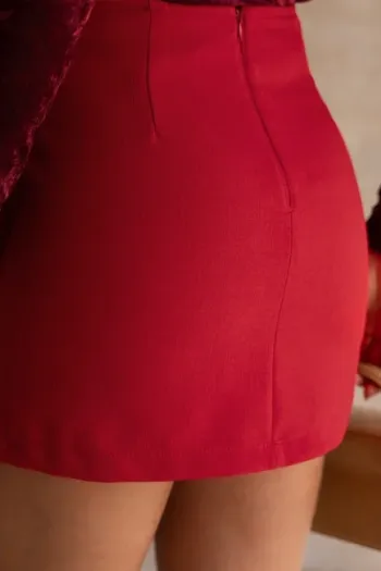 SHORT SAIA ALFAIATARIA GABY - VERMELHO