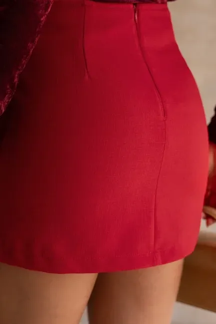 SHORT SAIA ALFAIATARIA GABY - VERMELHO