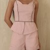 CONJUNTO LAURA REGATA E SHORT LISTRADO - ROSA