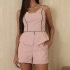 CONJUNTO LAURA REGATA E SHORT LISTRADO - ROSA