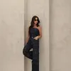 MACACÃO JEANS CARGO SAFIRA - JEANS ESCURO