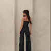 MACACÃO JEANS CARGO SAFIRA - JEANS ESCURO