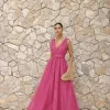 VESTIDO DE FESTA SAN ANDRES TULE COM FAIXA - PINK