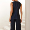 CONJUNTO REGATA E CALÇA MILANO LINHO - AZUL MARINHO