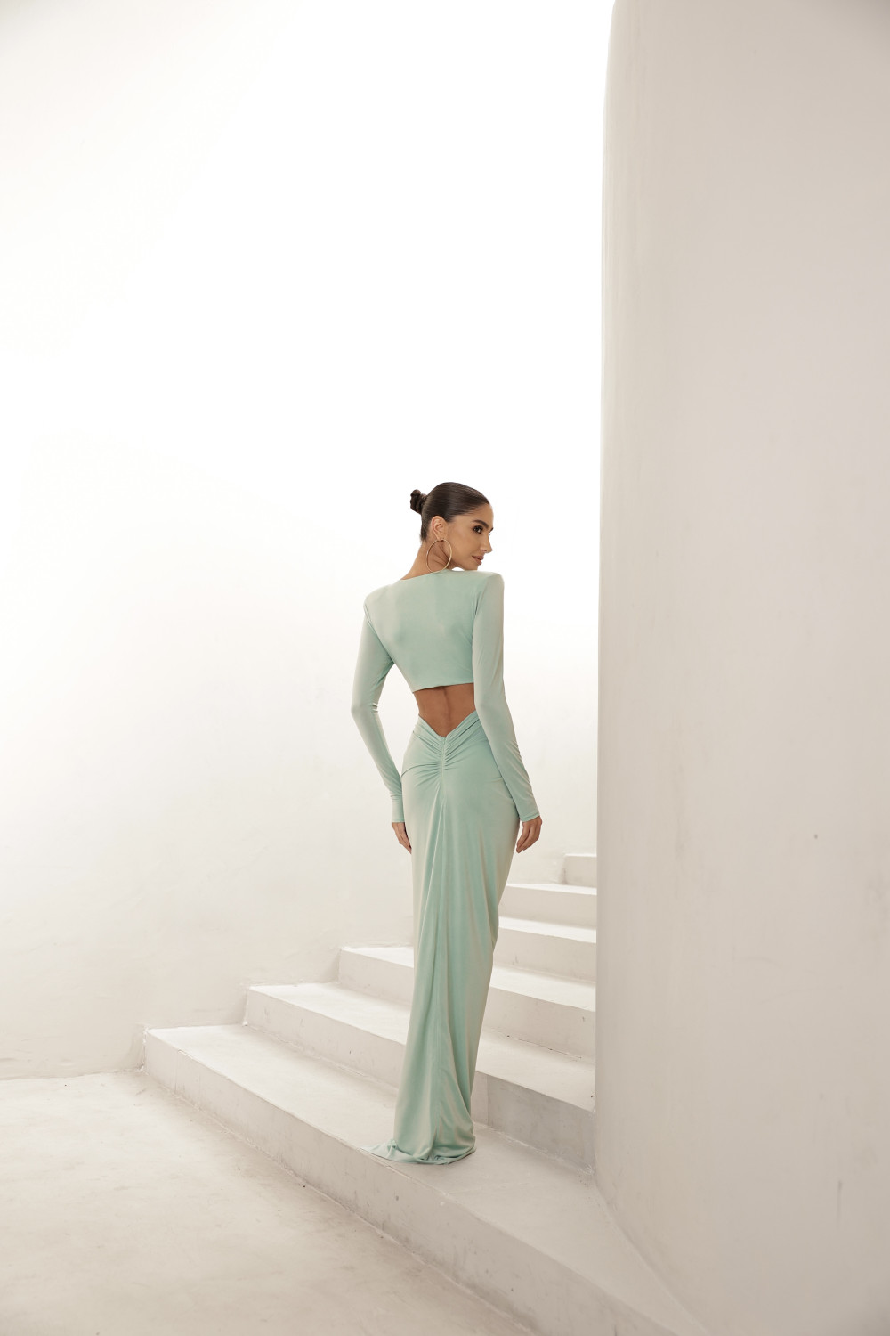 VESTIDO WANESSA MANGA LONGA - VERDE MENTA