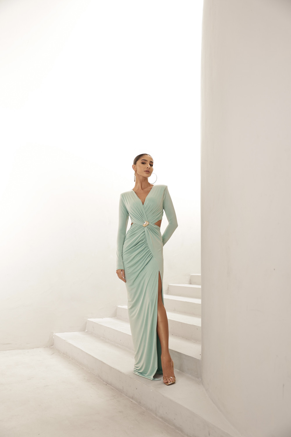 VESTIDO WANESSA MANGA LONGA - VERDE MENTA