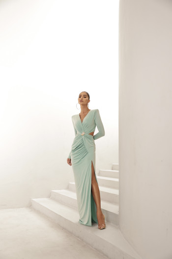 VESTIDO WANESSA MANGA LONGA - VERDE MENTA