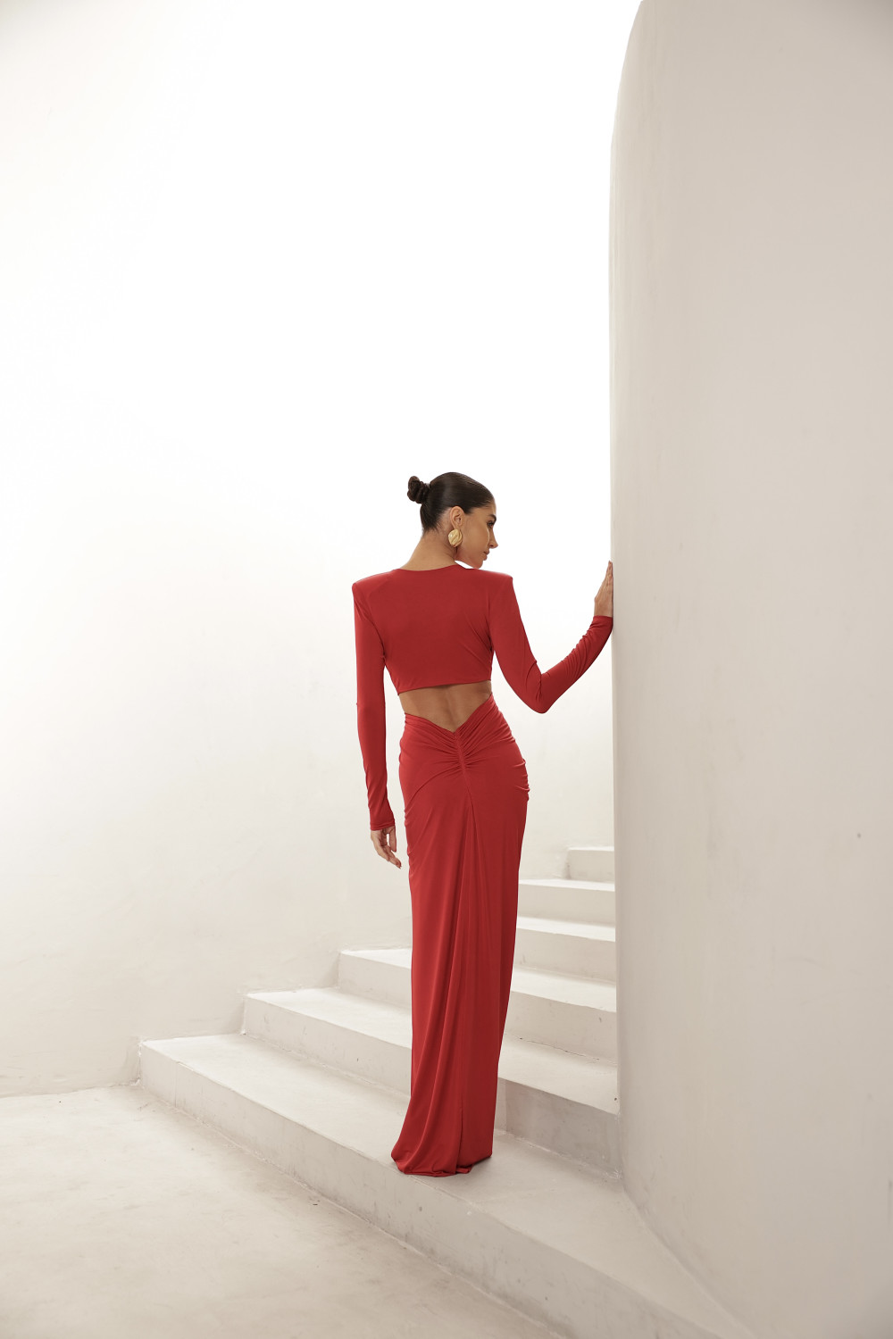 VESTIDO WANESSA MANGA LONGA - VERMELHO