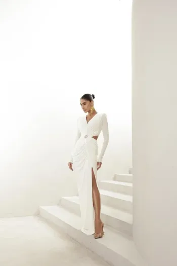 VESTIDO WANESSA MANGA LONGA - BRANCO