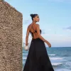 VESTIDO LONGO PLISSADO JUJU - PRETO