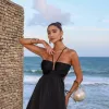 VESTIDO LONGO PLISSADO JUJU - PRETO
