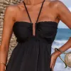 VESTIDO LONGO PLISSADO JUJU - PRETO