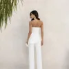 CONJUNTO BLUSA ASSIMÉTRICA BABADO - BRANCO