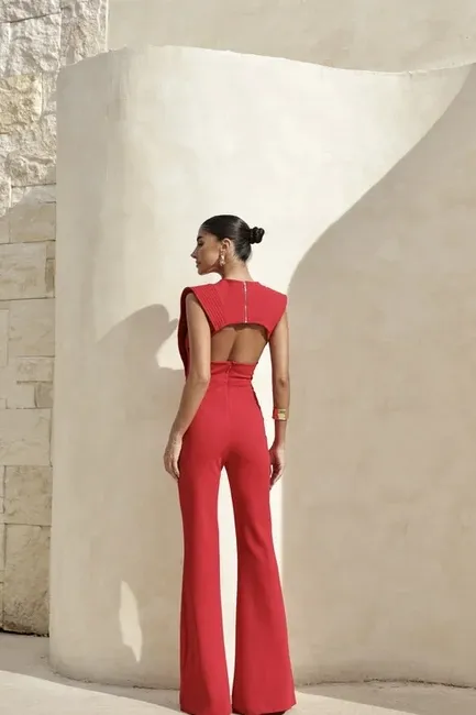 MACACÃO PALA PESPONTADO SOLANGE - VERMELHO
