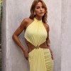 VESTIDO LONGO DETALHE CINTURA FERNANDA - CAMOMILA