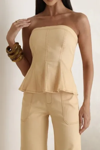 CONJUNTO TÁSSIA BLUSA E CALÇA SARJA - CAMOMILA