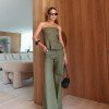 CONJUNTO TÁSSIA BLUSA E CALÇA SARJA - VERDE