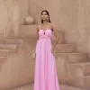 VESTIDO LONGO CREPE SILK ROSA CLARO - DÉBORA