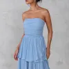 VESTIDO ESPANHA LONGO T.Q.C CAMADAS - AZUL SERENITY