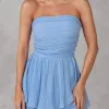 VESTIDO ESPANHA LONGO T.Q.C CAMADAS - AZUL SERENITY