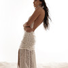 VESTIDO LONGO PAETÊ FRENTE ÚNICA JERICOACOARA - BRANCO
